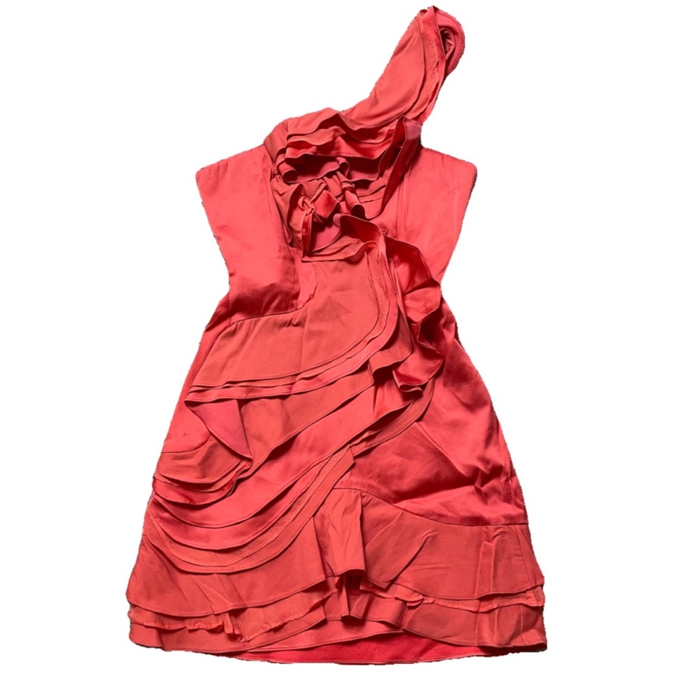 BCBG Maxazria Jonesy coral coctail going out dress